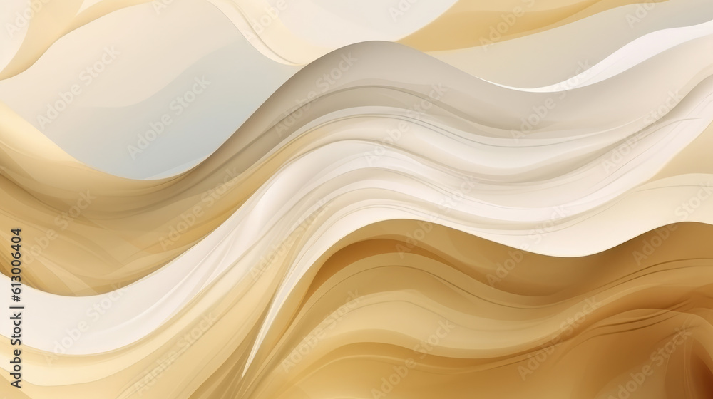 A minimalist abstract background with flowing beige and white waves. Generative ai A minimalist abstract background with flowing beige and white waves. Generative ai