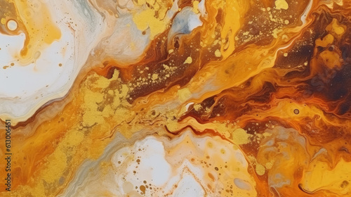 An unidentified yellow and brown substance seen up close. Generative ai