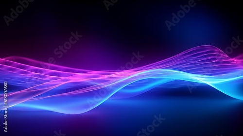 A colorful wave against a dark background. Generative ai