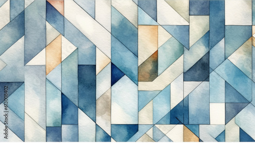 A blue and white patterned painting. Generative ai