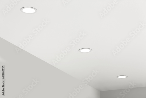 White ceiling with modern lighting in room