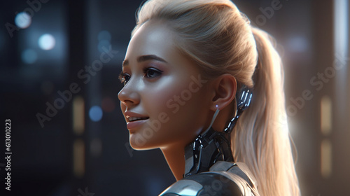 humanoid android robot with...