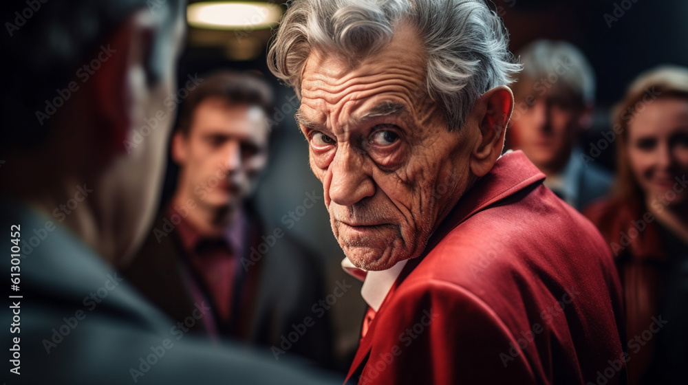 abstract, group of elderly people depicting an executive suite, negative image of an all-decisive elite talking in a secret meeting abstract, group of elderly people depicting an executive suite, negative image of an all-decisive elite talking in a secret meeting