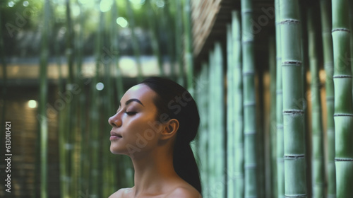 young adult female stands i...