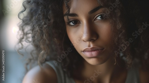 young adult woman, teenager or woman, girl with sad eyes, depressed or hurt feelings
