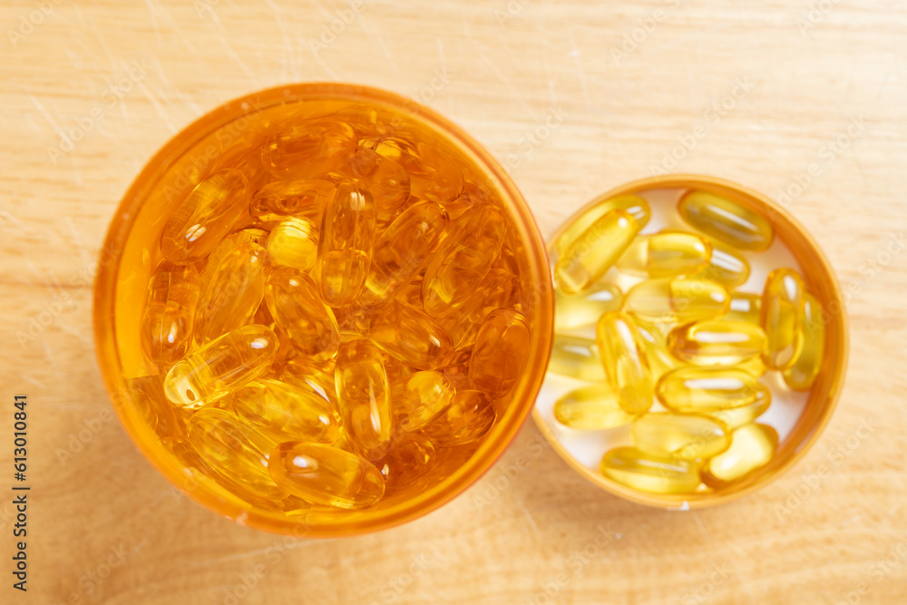 top view bottle liver oil horizontal composition top view bottle liver oil horizontal composition