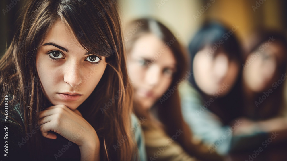 Fototapeta premium angry young people, teenagers, fictional place
