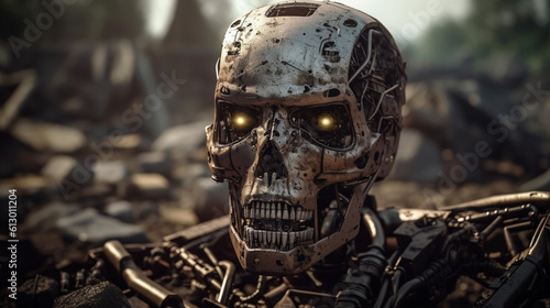 destroyed damaged robot, ho...