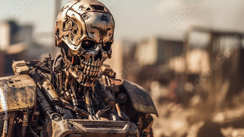 outdated rusty robot, horro...