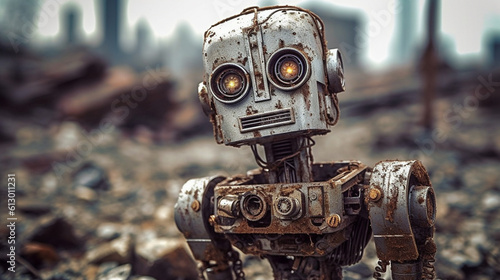outdated rusty robot, cute ...