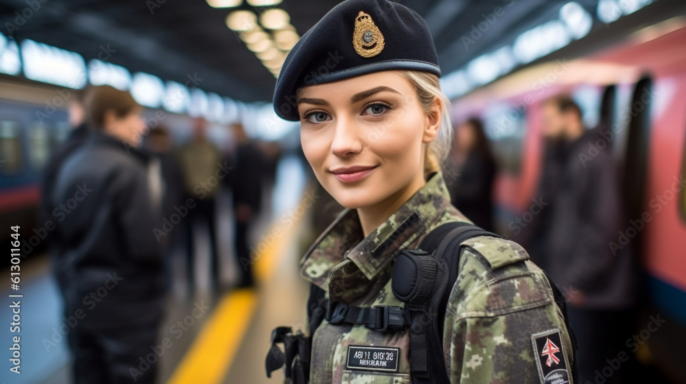 woman, caucasian, a soldier, in uniform with a bulletproof vest, special unit of the police or federal police or soldier of an army, fictitious place woman, caucasian, a soldier, in uniform with a bulletproof vest, special unit of the police or federal police or soldier of an army, fictitious place