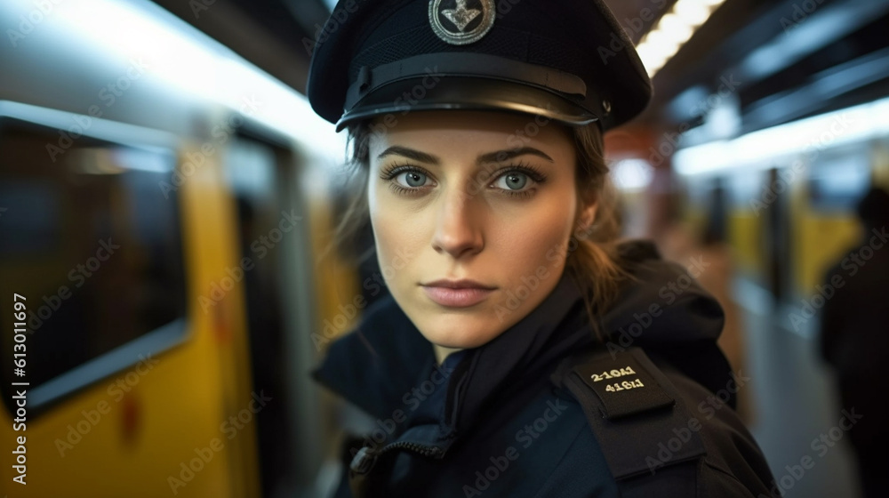 a federal police officer, in uniform with a hat, police uniform, border guard and customs officer, customs and control, on patrol, friendly nice smiling caucasian woman a federal police officer, in uniform with a hat, police uniform, border guard and customs officer, customs and control, on patrol, friendly nice smiling caucasian woman