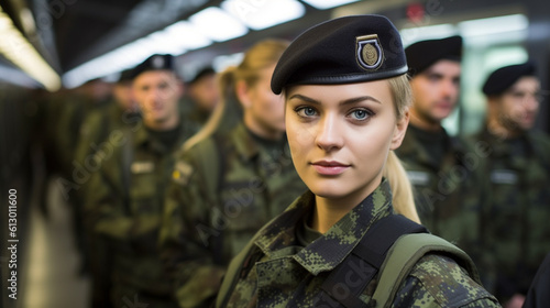woman, caucasian, a soldier...