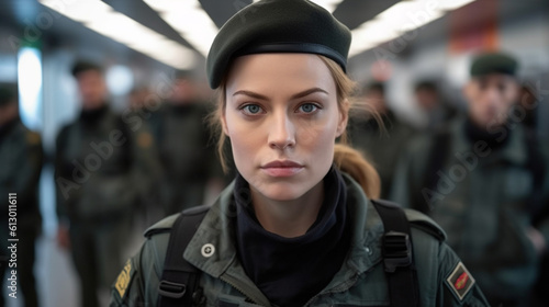 woman, caucasian, a soldier...