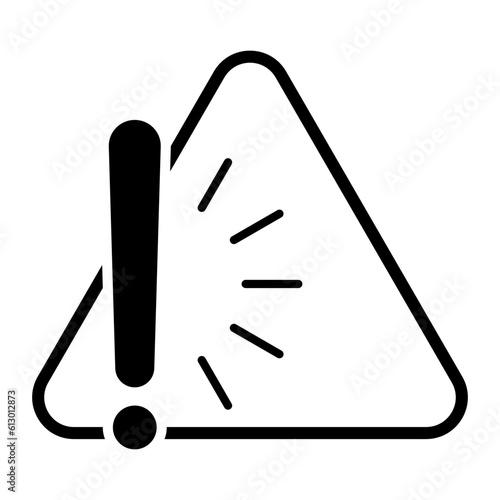 alert risk icon, triangle with exclamation, important information thin line web symbol. Vector illustration. stock image.
