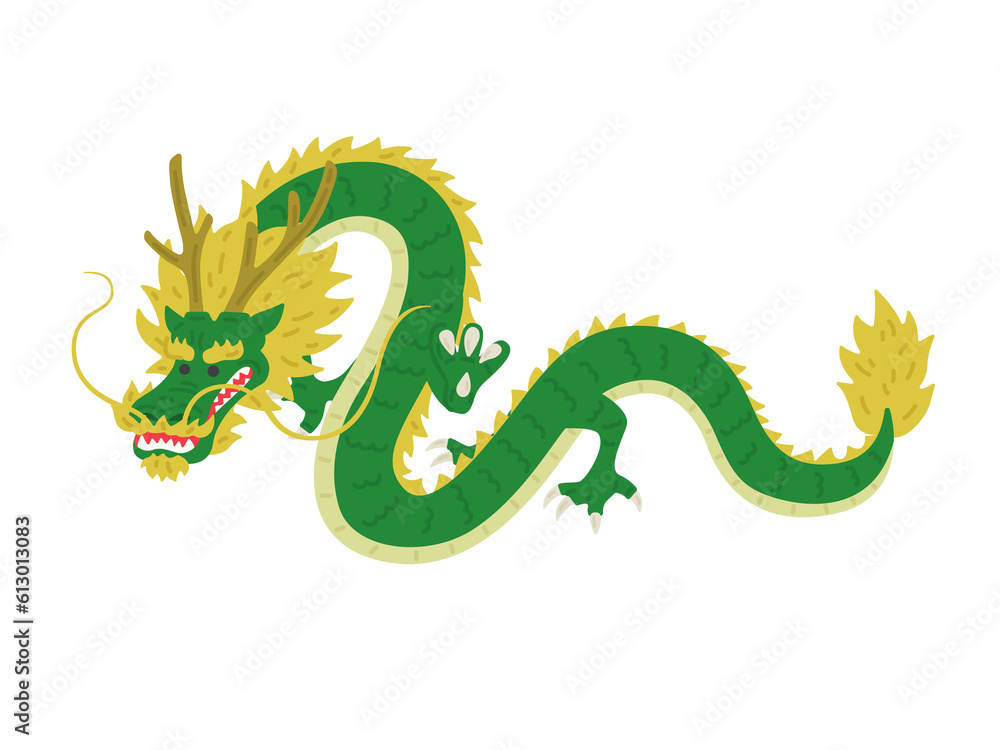 Obraz premium 飛んでいる、龍のイラスト