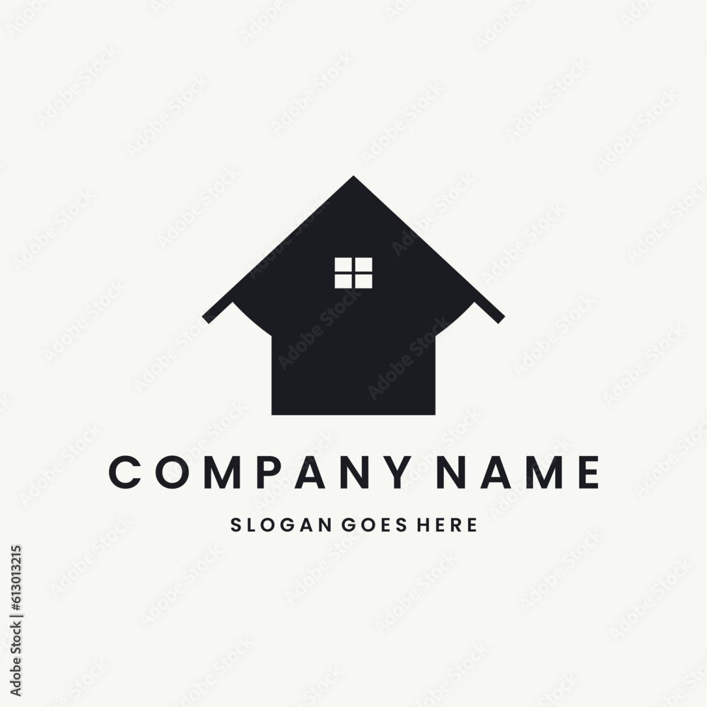 House Logo vector design template black logo and white background House Logo vector design template black logo and white background