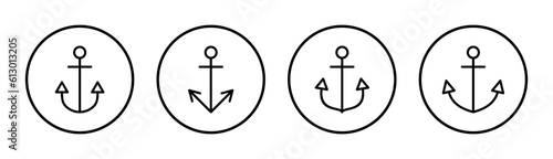 Anchor icon set illustration. Anchor sign and symbol. Anchor marine icon.