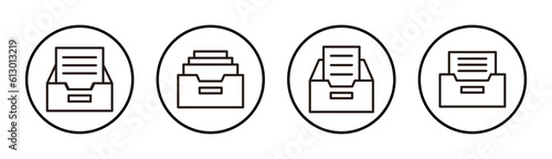 Archive folders icon set illustration. Document vector icon. Archive storage icon.