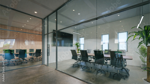 Fototapeta Naklejka Na Ścianę i Meble -  modern business office conference room, 3d rendering