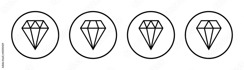 Diamond icon set illustration. diamond gems sign and symbol Diamond icon set illustration. diamond gems sign and symbol
