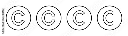 Copyright icon set illustration. copyright sign and symbol