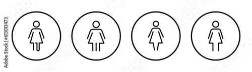 Female icon set illustration. woman sign and symbol