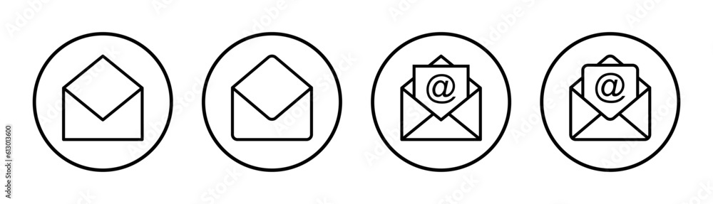 Mail icon set illustration. email sign and symbol. E-mail icon. Envelope icon Mail icon set illustration. email sign and symbol. E-mail icon. Envelope icon