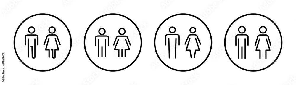 Man and woman icon set illustration. male and female sign and symbol. Girls and boys Man and woman icon set illustration. male and female sign and symbol. Girls and boys