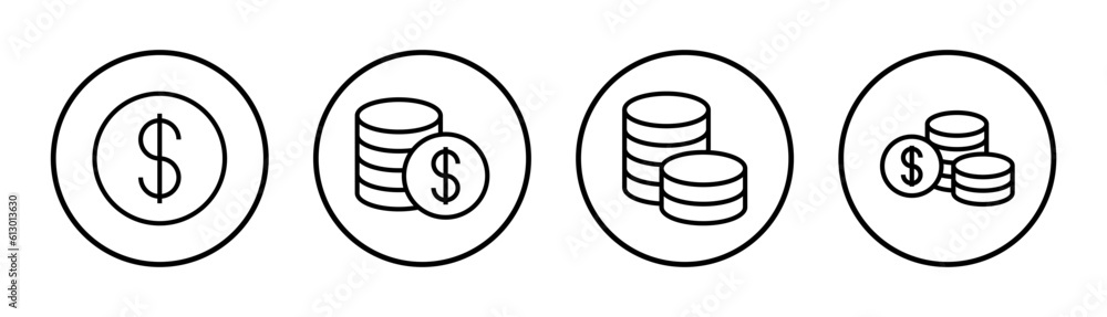 Money icon set illustration. Money sign and symbol Money icon set illustration. Money sign and symbol