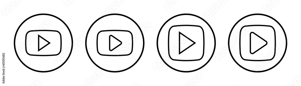 Play Icon set illustration. Play button sign and symbol Play Icon set illustration. Play button sign and symbol