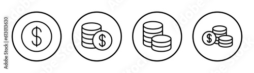 Money icon set illustration. Money sign and symbol
