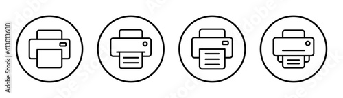 Print icon set illustration. printer sign and symbol