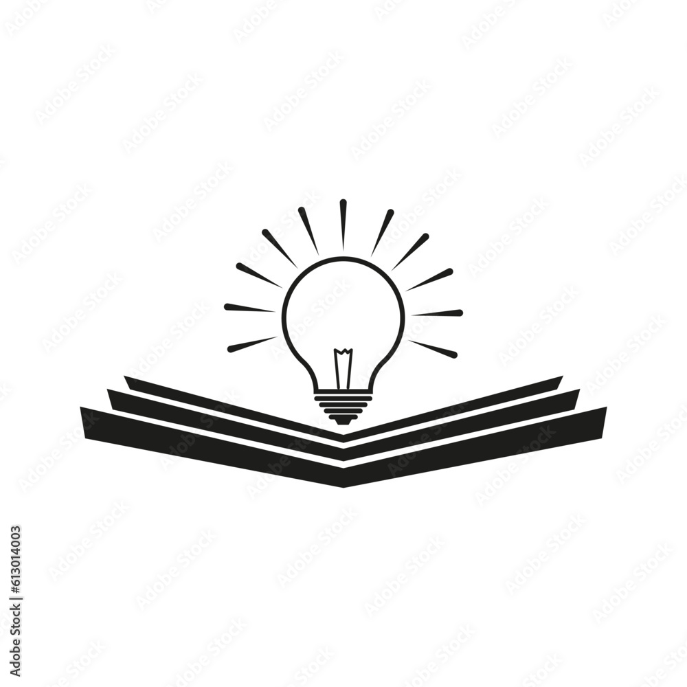 open book with lightbulb, understanding wisdom in study, concept new knowledge, creative idea