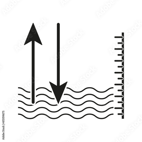 level water or liquid icon, measurement volume. Vector illustration. stock image.