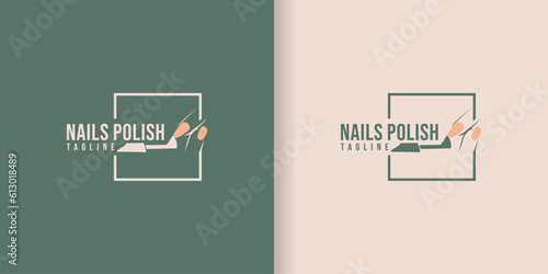 Beauty nail salon logo illustration