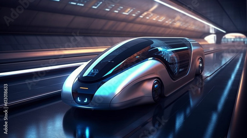 Generative AI, Journey to Tomorrow, Futuristic transportation © icehawk33