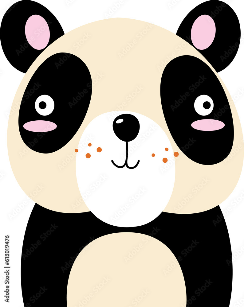 Fototapeta premium Panda bear . Foolish face of wildlife animals .