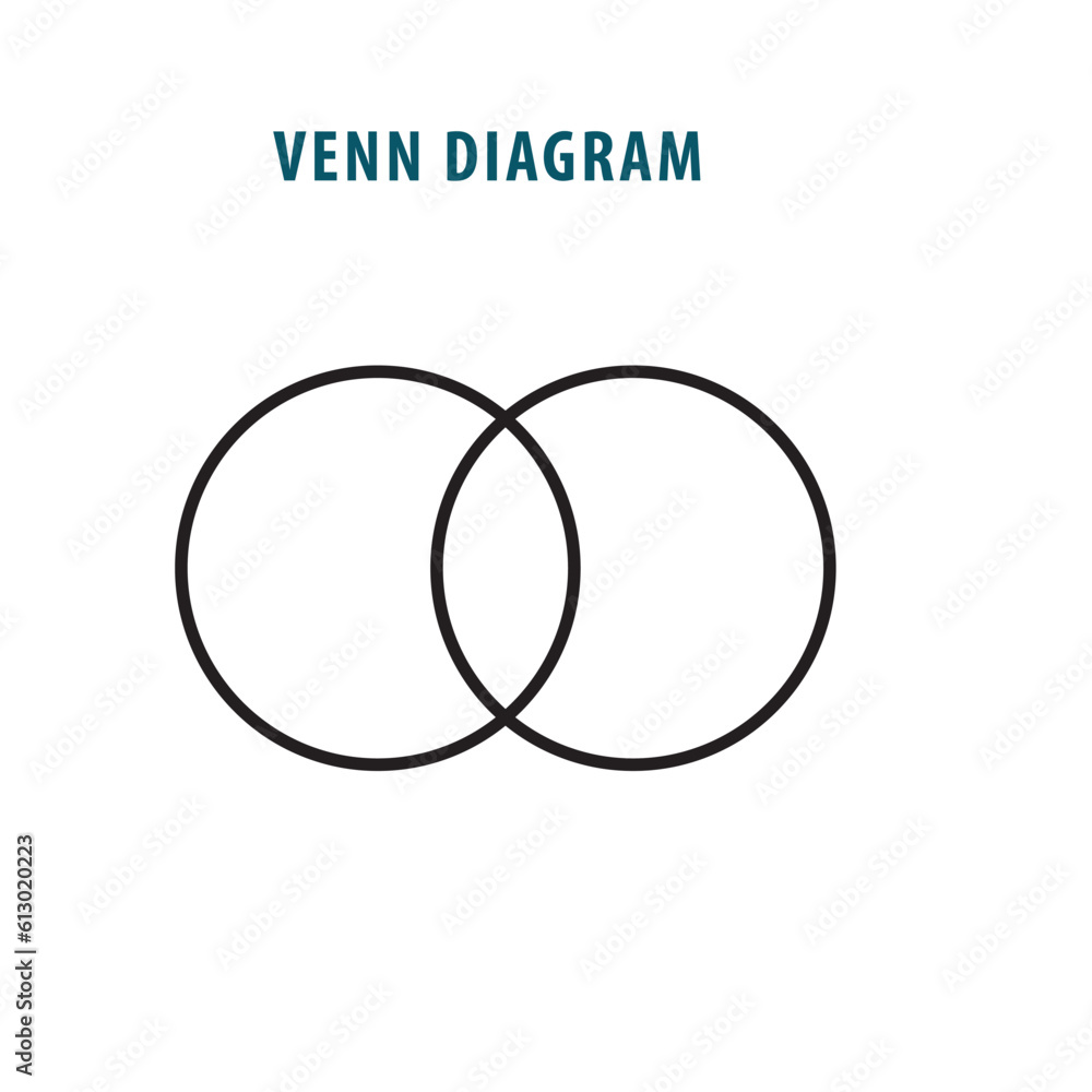 Venn diagram template flat style illustration Venn diagram template flat style illustration