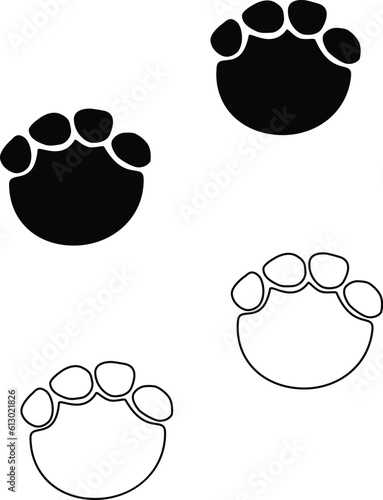 elephant step icon. elephant foot print steps sign. outline elephant step symbol. flat style.