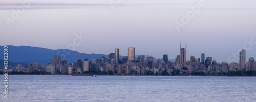 City Buildings on the West Coast of Pacific Ocean. Downtown Vancouver