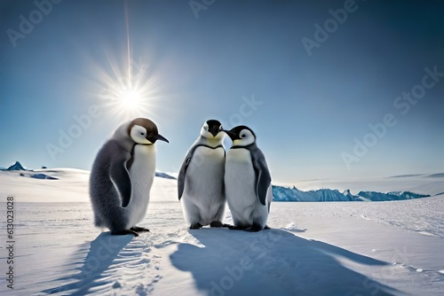 two penguins on the ice