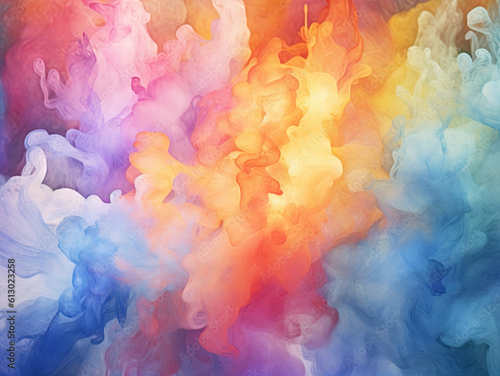 Watercolor Smoke Textured Background Colorful Pastel Illustration Generative AI