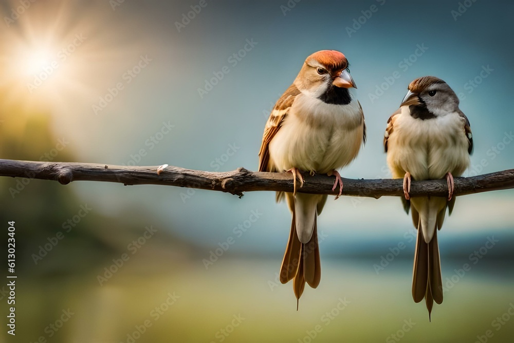 sparrow on a branch of a tree