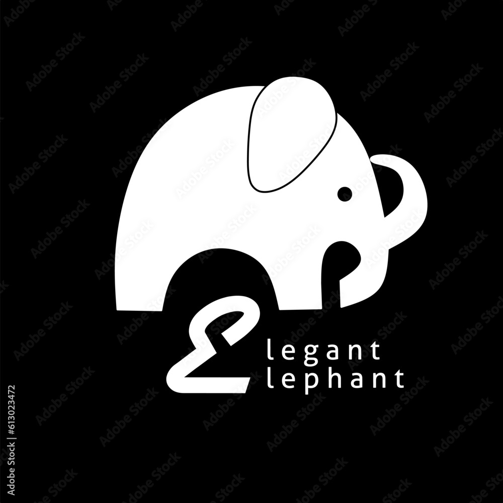 black and white elephant vector. Elegant elephant business logo black and white elephant vector. Elegant elephant business logo