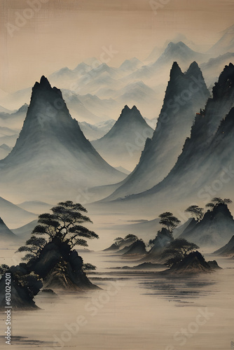 the style of chinese ink wash painting