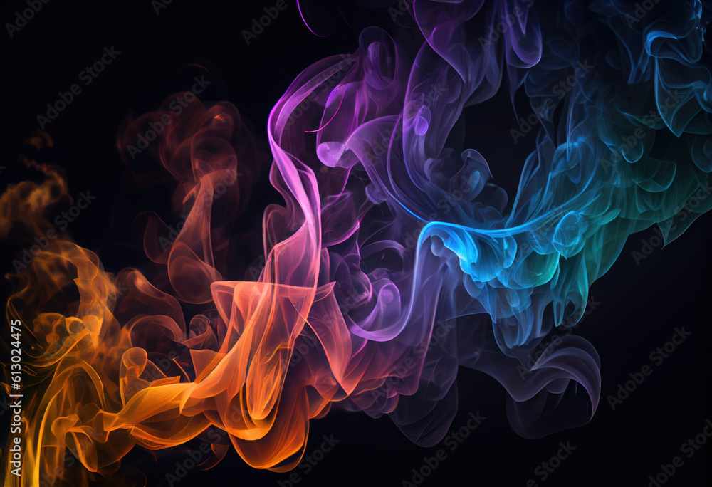Fototapeta premium Multi Color Smoke Backgrounds Wispy Vibrant Wallpaper AI