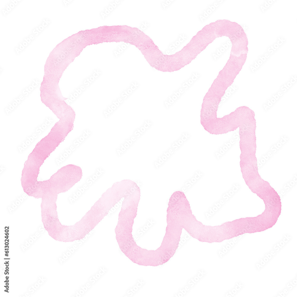 Pink Watercolor Outline Abstract Shapes Pink Watercolor Outline Abstract Shapes