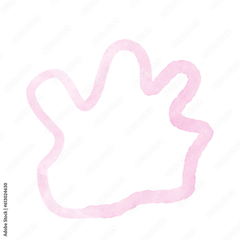 Pink Watercolor Outline Abstract Shapes Pink Watercolor Outline Abstract Shapes
