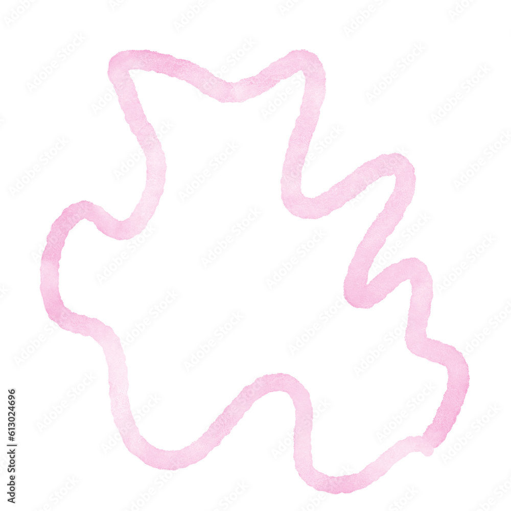 Pink Watercolor Outline Abstract Shapes Pink Watercolor Outline Abstract Shapes